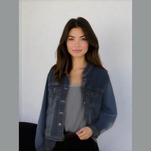 One5One Denim Medium Wash Blue Jacket